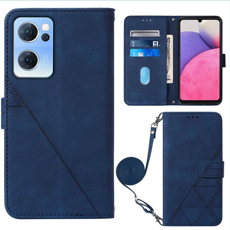 For OPPO Reno7 5G / Find X5 Lite Crossbody 3D Embossed Flip Leather Phone Case
