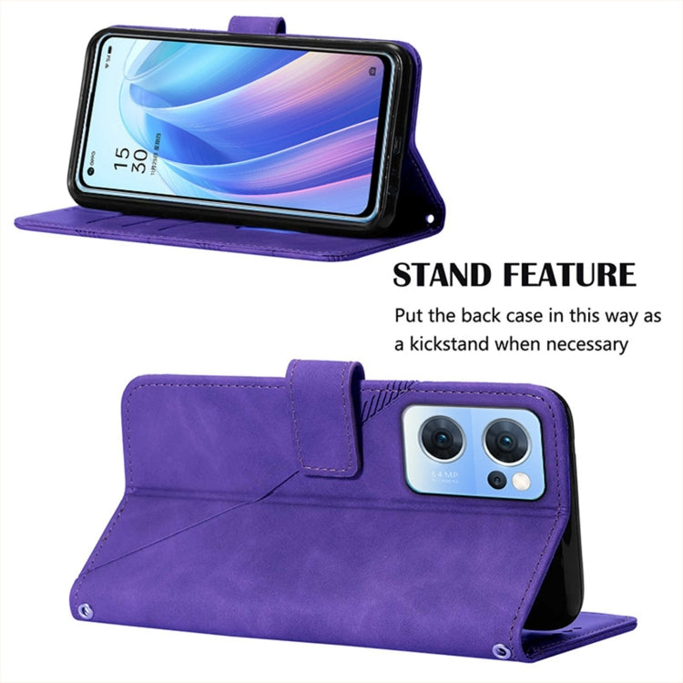 For OPPO Reno7 5G / Find X5 Lite Crossbody 3D Embossed Flip Leather Phone Case