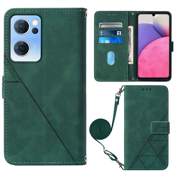 For OPPO Reno7 5G / Find X5 Lite Crossbody 3D Embossed Flip Leather Phone Case