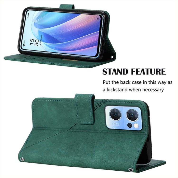 For OPPO Reno7 5G / Find X5 Lite Crossbody 3D Embossed Flip Leather Phone Case