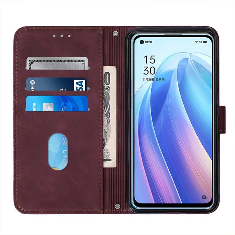 For OPPO Reno7 5G / Find X5 Lite Crossbody 3D Embossed Flip Leather Phone Case