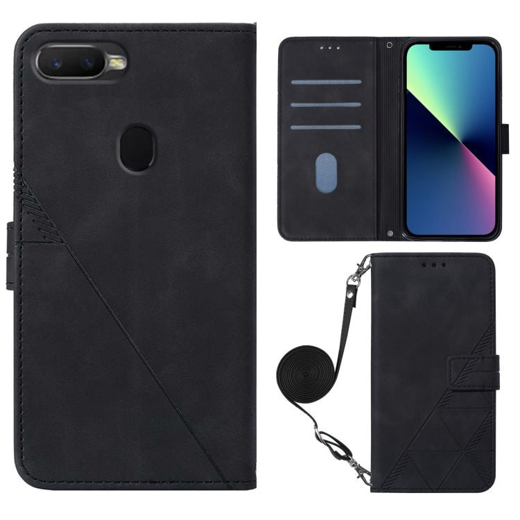 For OPPO A7 / A5s / A12 Crossbody 3D Embossed Flip Leather Phone Case