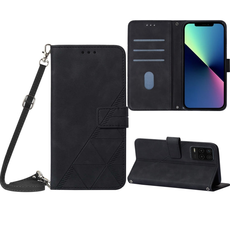 For OPPO Realme 8 5G / V13 5G Crossbody 3D Embossed Flip Leather Phone Case