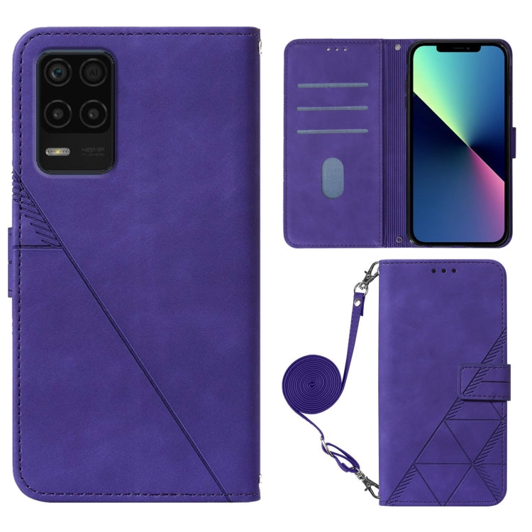For OPPO Realme 8 5G / V13 5G Crossbody 3D Embossed Flip Leather Phone Case