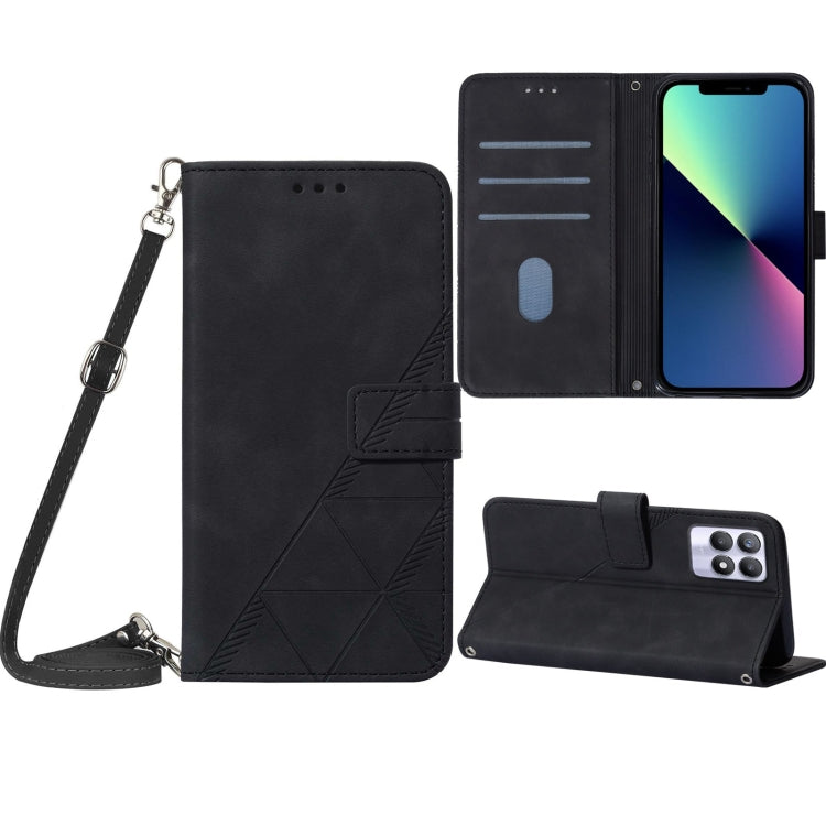 For OPPO Realme 8i Crossbody 3D Embossed Flip Leather Phone Case