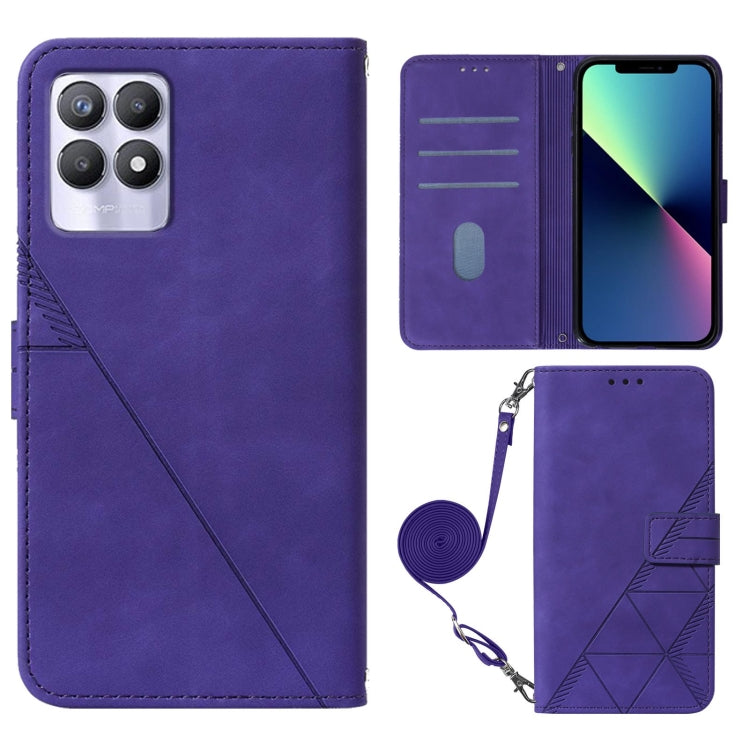 For OPPO Realme 8i Crossbody 3D Embossed Flip Leather Phone Case