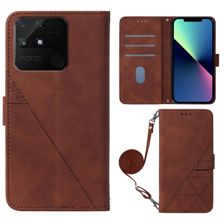 For OPPO Realme Narzo 50A Crossbody 3D Embossed Flip Leather Phone Case