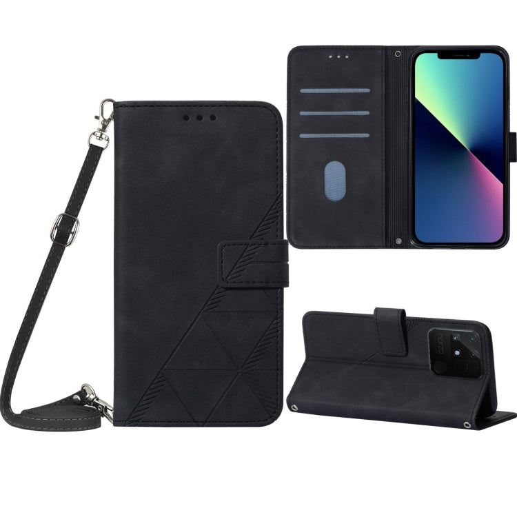 For OPPO Realme Narzo 50A Crossbody 3D Embossed Flip Leather Phone Case