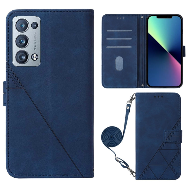 For OPPO Reno6 Pro+ Crossbody 3D Embossed Flip Leather Phone Case