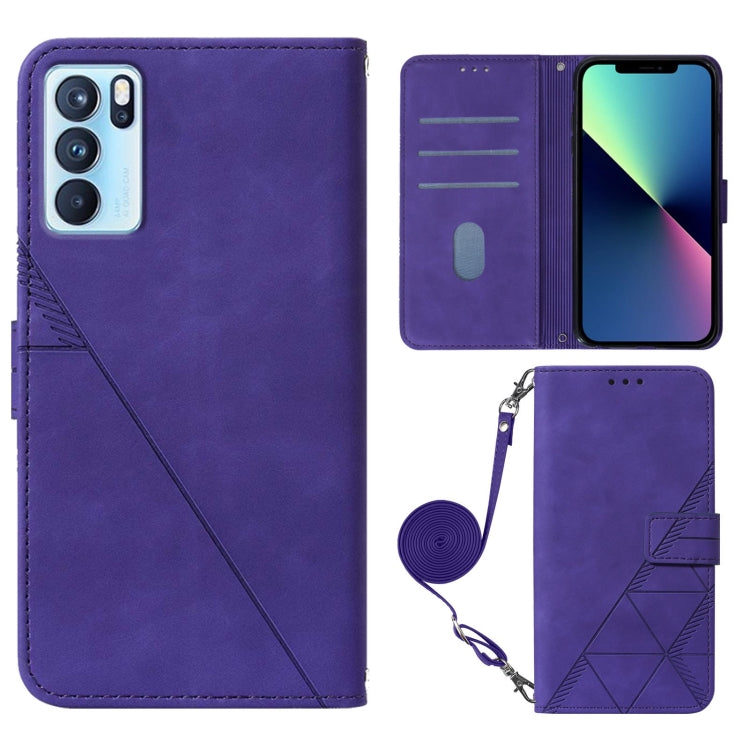 For OPPO Reno6 Pro Crossbody 3D Embossed Flip Leather Phone Case