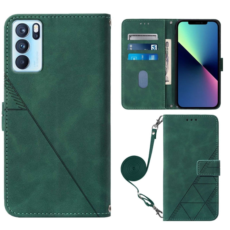 For OPPO Reno6 Pro Crossbody 3D Embossed Flip Leather Phone Case