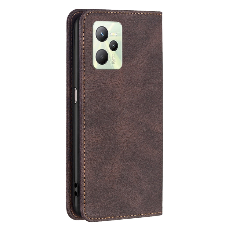 For OPPO Realme C35 Magnetic RFID Blocking Anti-Theft Leather Phone Case