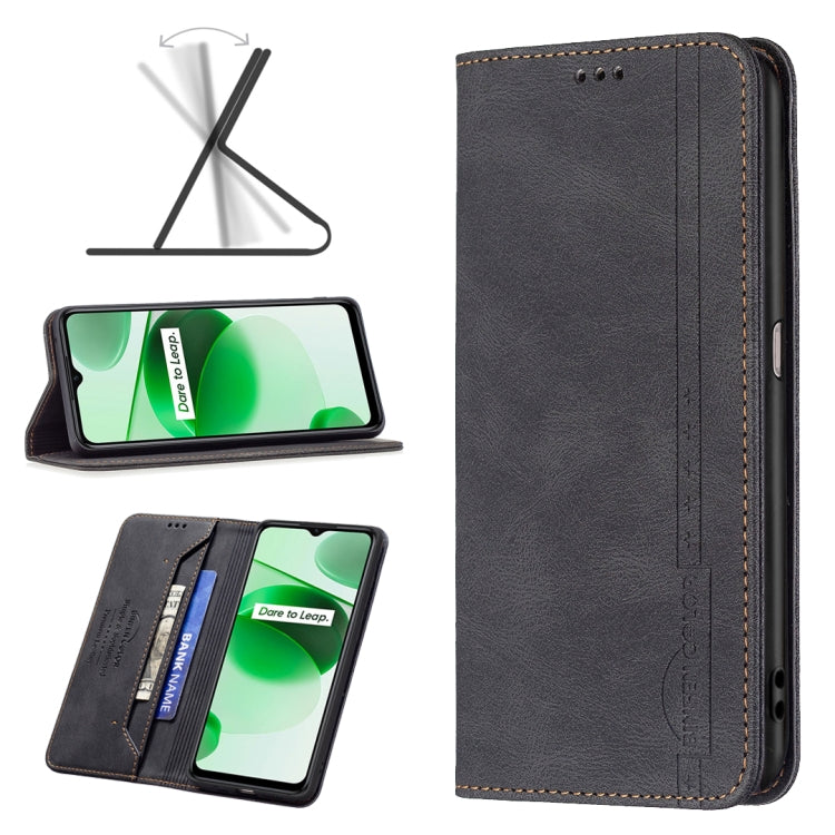 For OPPO Realme C35 Magnetic RFID Blocking Anti-Theft Leather Phone Case
