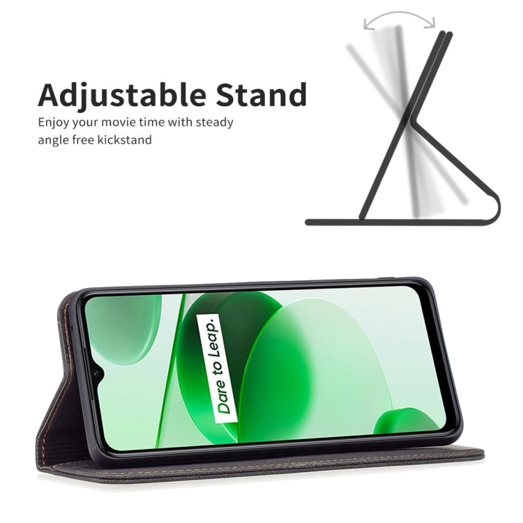 For OPPO Realme C35 Magnetic RFID Blocking Anti-Theft Leather Phone Case