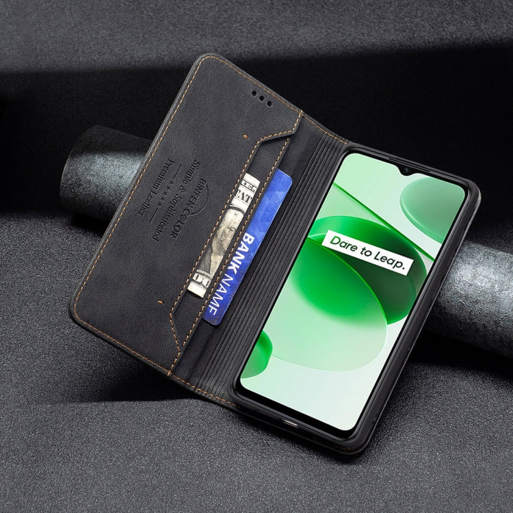 For OPPO Realme C35 Magnetic RFID Blocking Anti-Theft Leather Phone Case