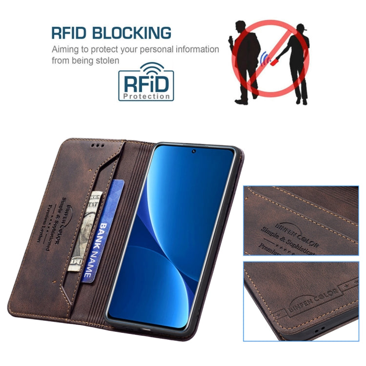 For Xiaomi 12 Pro Magnetic RFID Blocking Anti-Theft Leather Phone Case