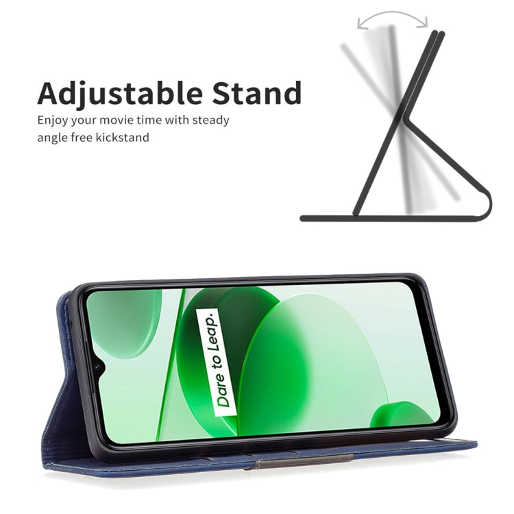 For OPPO Realme C35 Magnetic Splicing Leather Phone Case