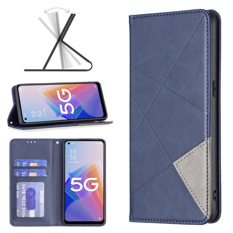 For OPPO A96 5G Prismatic Invisible Magnetic Leather Phone Case