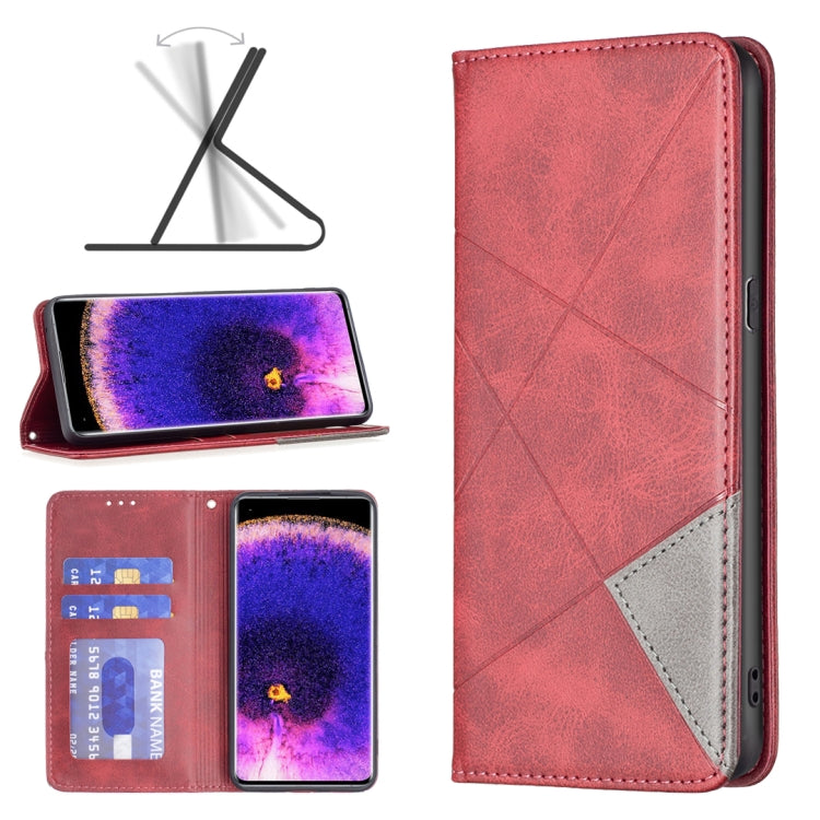 For OPPO Find X5 Prismatic Invisible Magnetic Leather Phone Case