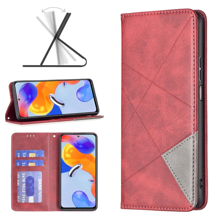 For Xiaomi Redmi Note 11 Pro Global Prismatic Invisible Magnetic Leather Phone Case