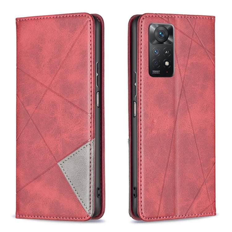 For Xiaomi Redmi Note 11 Pro Global Prismatic Invisible Magnetic Leather Phone Case