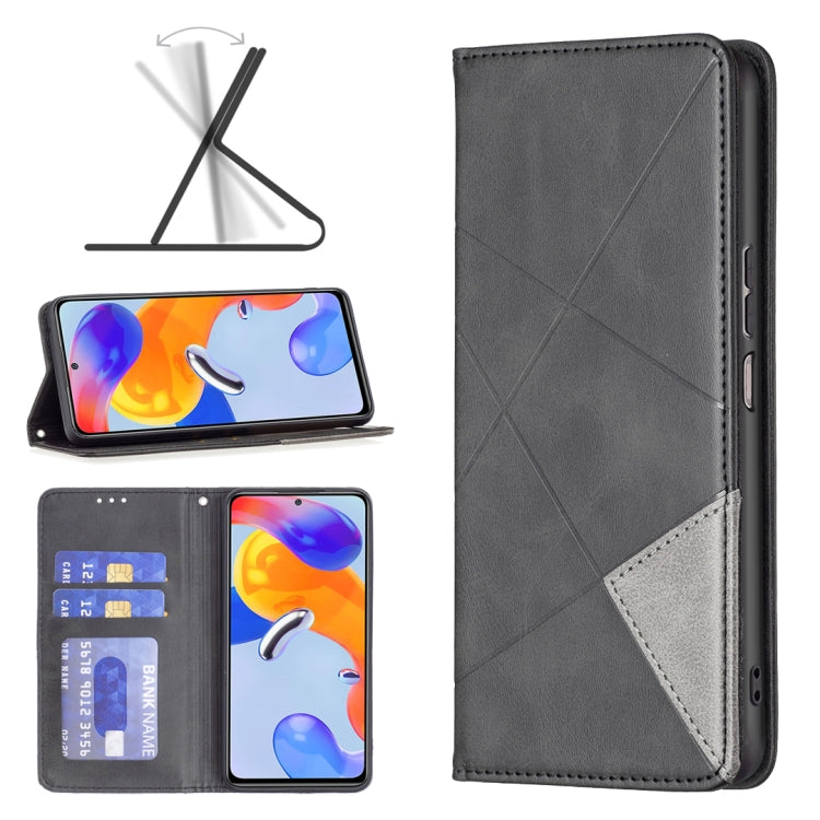 For Xiaomi Redmi Note 11 Pro Global Prismatic Invisible Magnetic Leather Phone Case