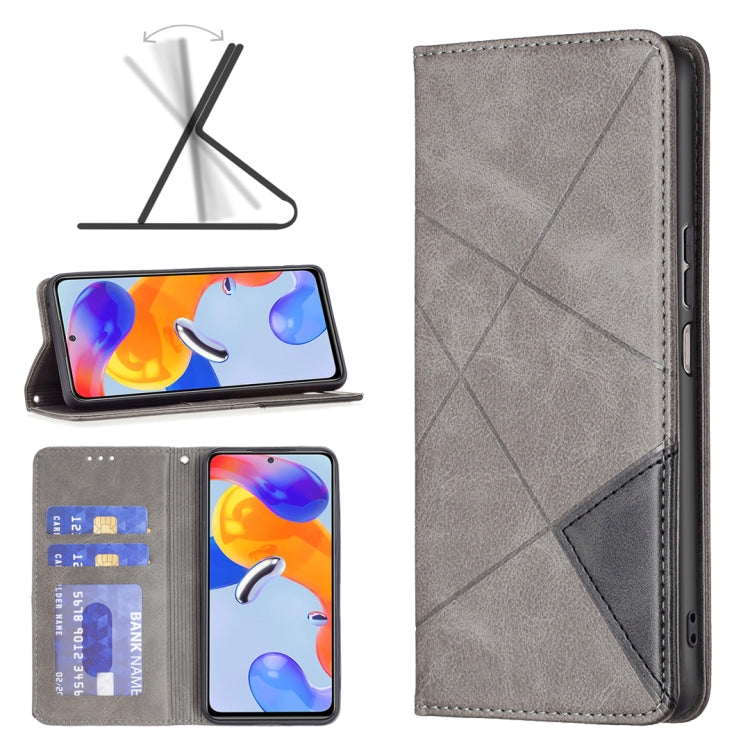 For Xiaomi Redmi Note 11 Pro Global Prismatic Invisible Magnetic Leather Phone Case