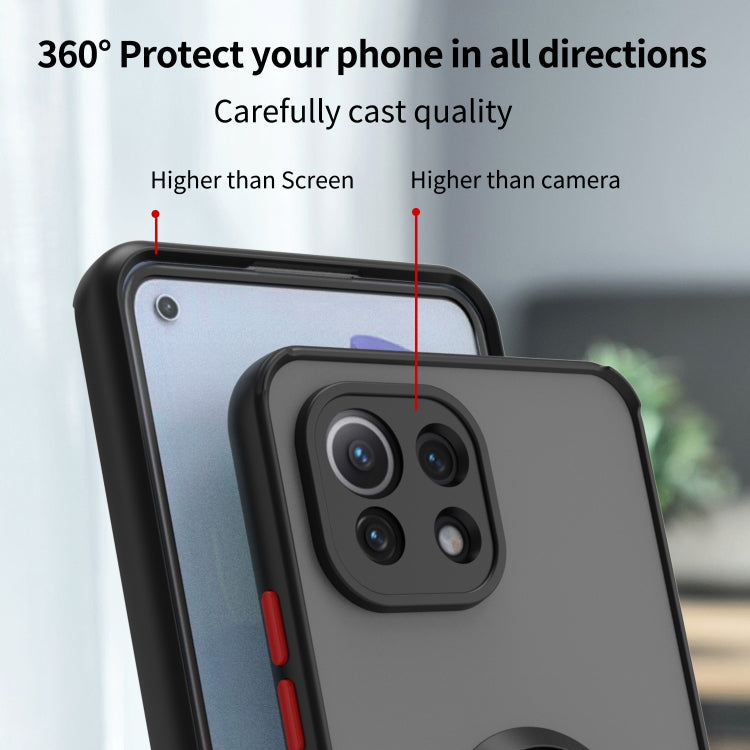 For Xiaomi Mi 11 Lite Q Shadow 1 Series TPU + PC Phone Case with Ring Holder