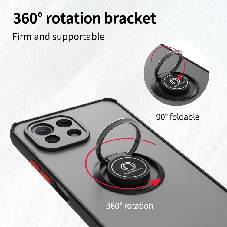 For Xiaomi Mi 11 Lite Q Shadow 1 Series TPU + PC Phone Case with Ring Holder