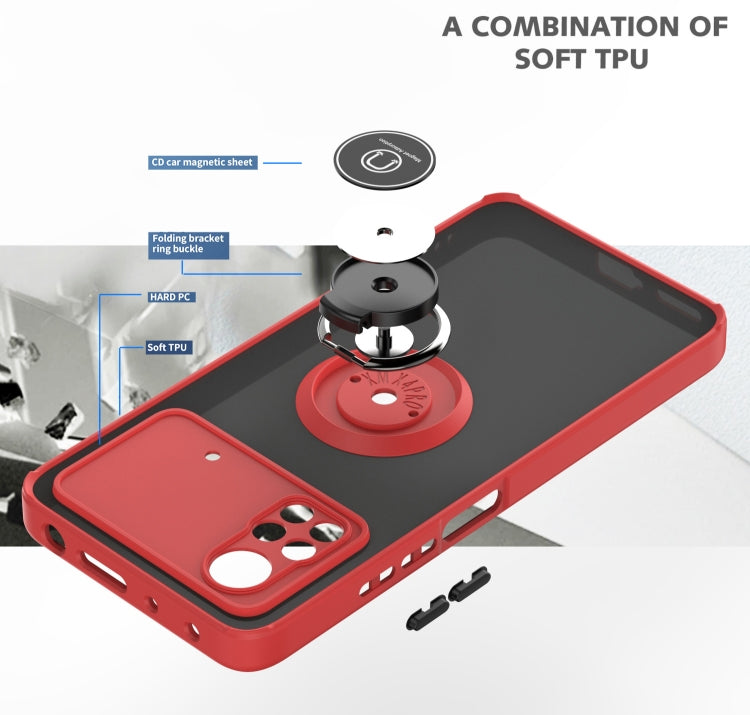 For Xiaomi Poco X4 Pro 5G Q Shadow 1 Series TPU + PC Phone Case with Ring Holder