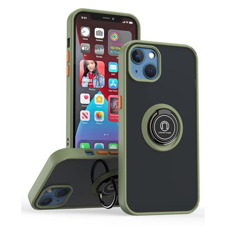 For iPhone 13 Q Shadow 1 Series TPU + PC Phone Case with Ring Holder