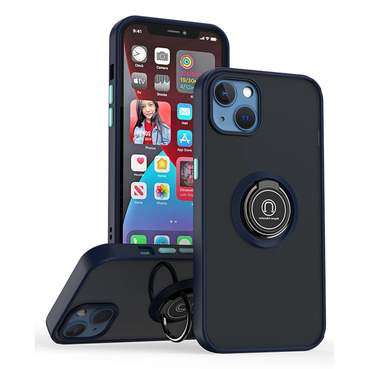 For iPhone 13 Q Shadow 1 Series TPU + PC Phone Case with Ring Holder