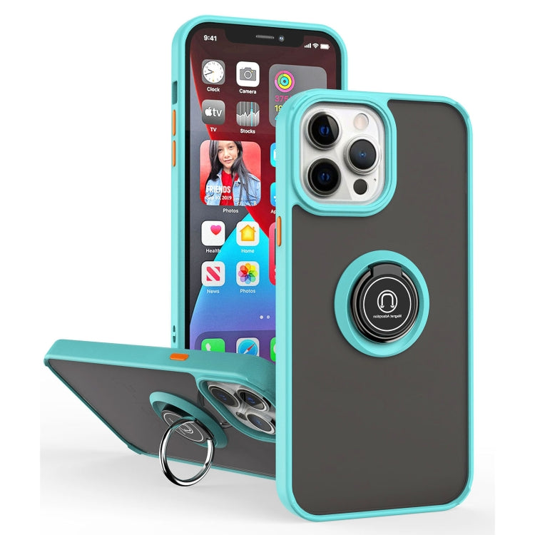For iPhone 13 Pro Max Q Shadow 1 Series TPU + PC Phone Case with Ring Holder