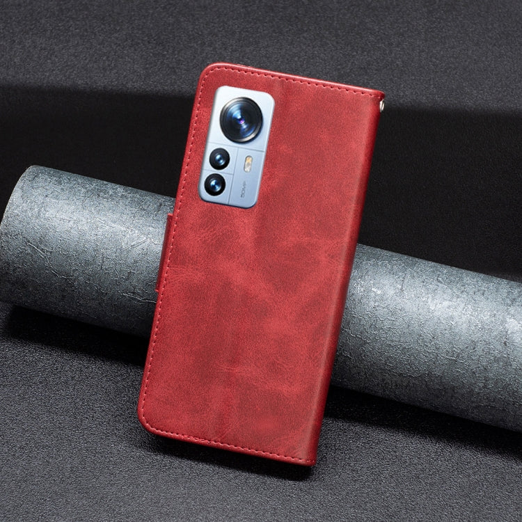 For Xiaomi 12 Pro Lambskin Texture Pure Color Leather Phone Case
