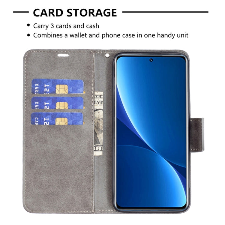 For Xiaomi 12 Pro Lambskin Texture Pure Color Leather Phone Case