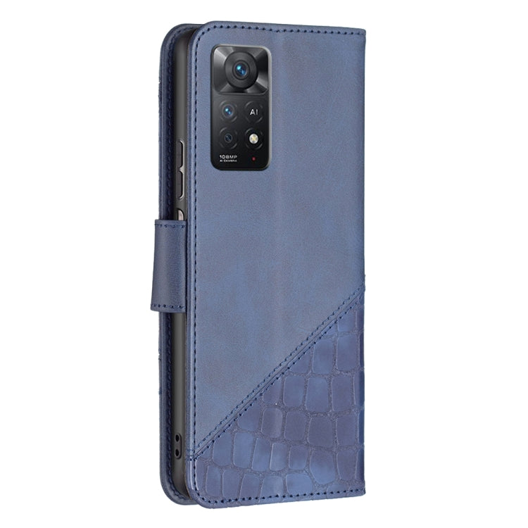 For Xiaomi Redmi Note 11 Pro International Matching Color Crocodile Texture Leather Case
