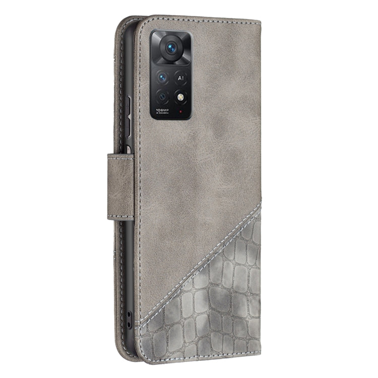 For Xiaomi Redmi Note 11 Pro International Matching Color Crocodile Texture Leather Case