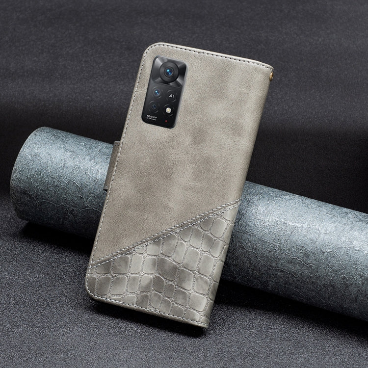 For Xiaomi Redmi Note 11 Pro International Matching Color Crocodile Texture Leather Case