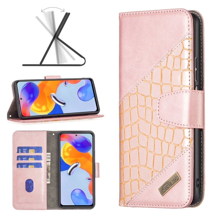 For Xiaomi Redmi Note 11 Pro International Matching Color Crocodile Texture Leather Case