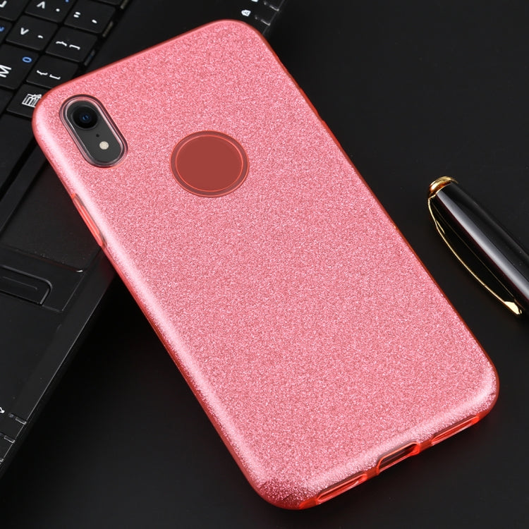 For iPhone XR Full Coverage TPU + PC Glittery Powder Protective Back Case