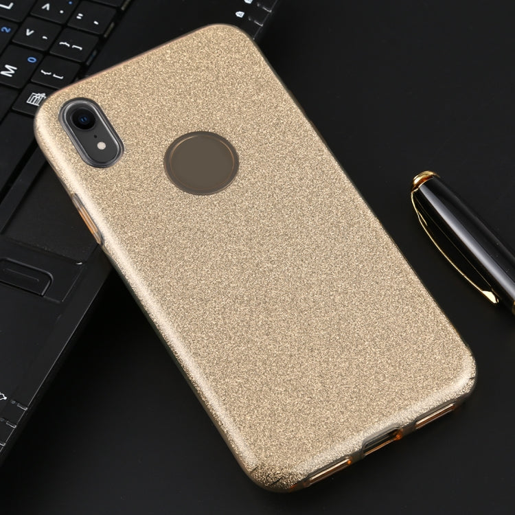For iPhone XR Full Coverage TPU + PC Glittery Powder Protective Back Case