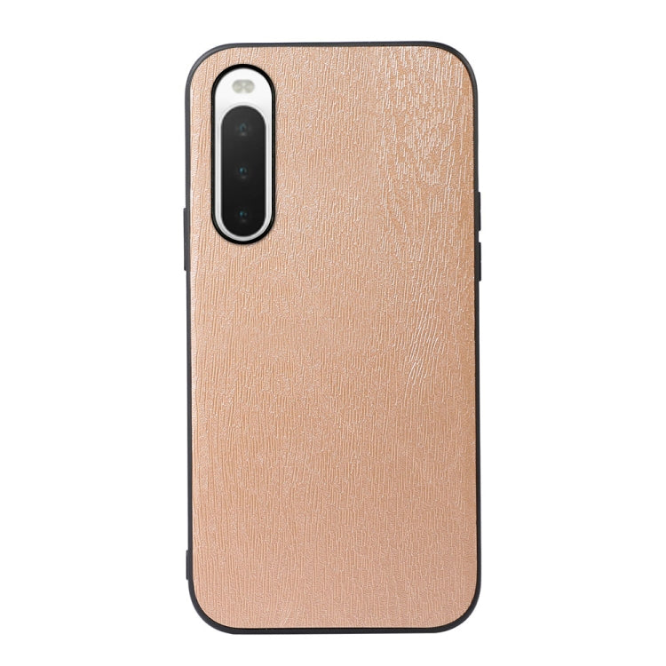 For Sony Xperia 10 IV Wood Texture PU Phone Case