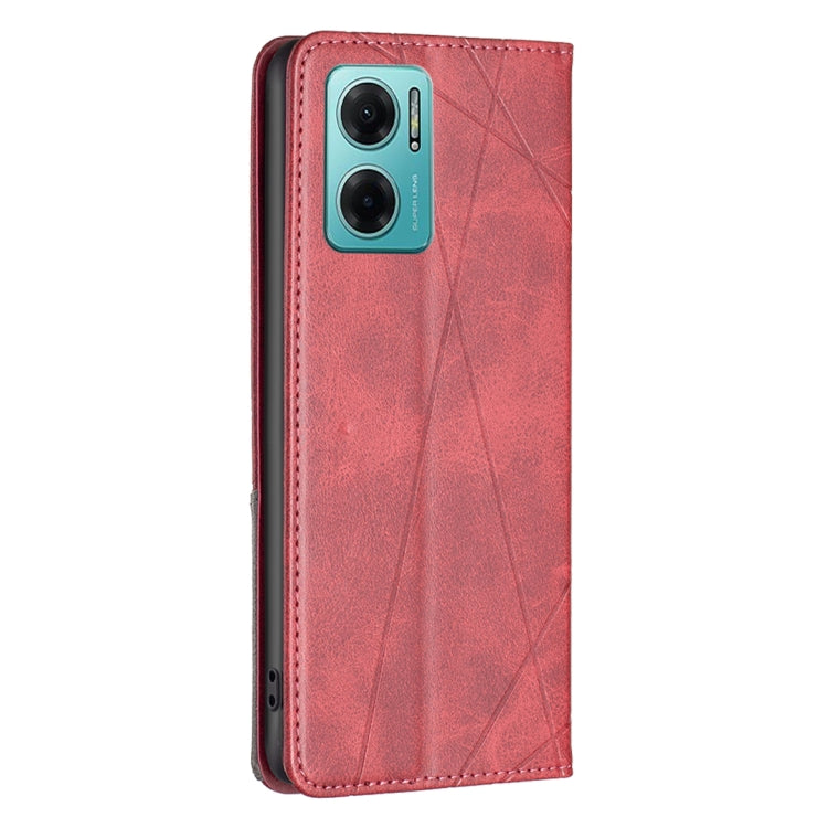 For Xiaomi Redmi 10 5G / Note 11E Prismatic Invisible Magnetic Leather Phone Case