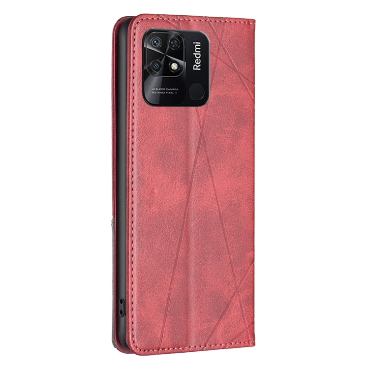 For Xiaomi Redmi 10C Prismatic Invisible Magnetic Leather Phone Case