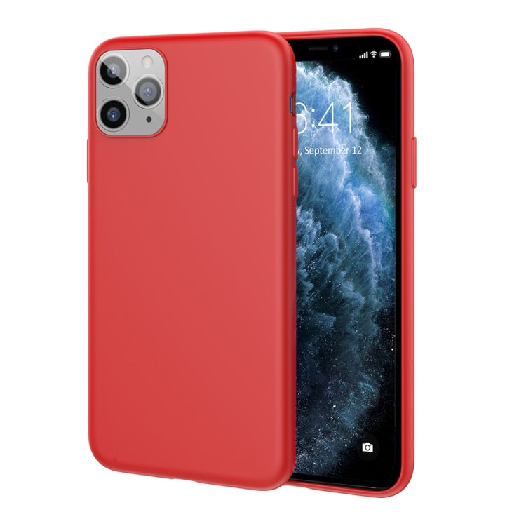 For iPhone 11 Pro Max TGVIS Smooth Skin Series Solid Color Liquid Silicone Shockproof Protective Case
