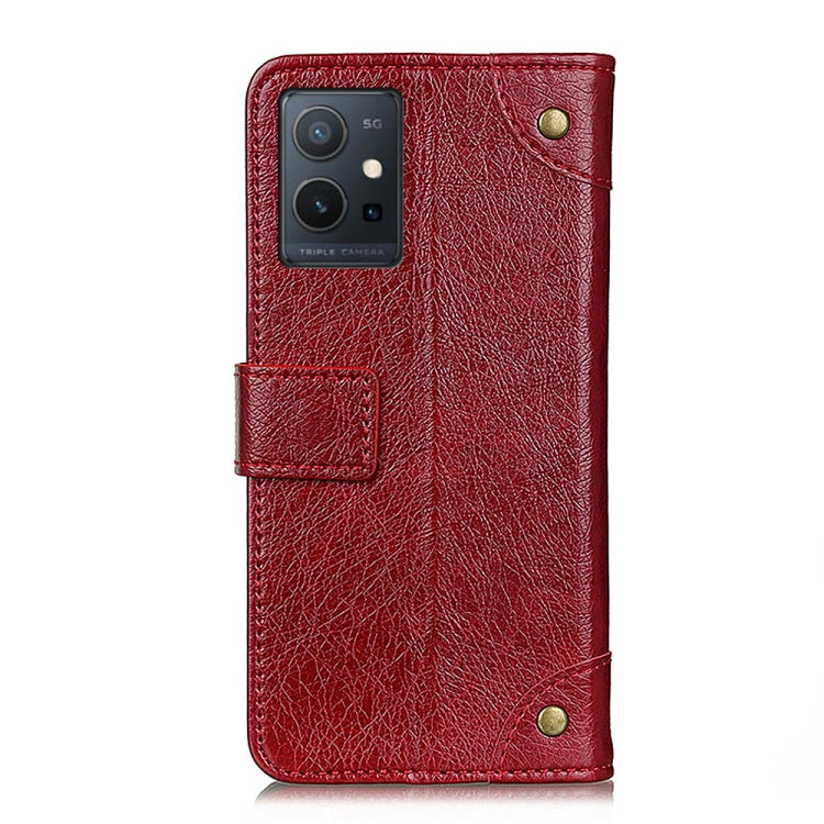 For vivo Y75 5G / Y55 5G Copper Buckle Nappa Texture Horizontal Flip Leather Phone Case