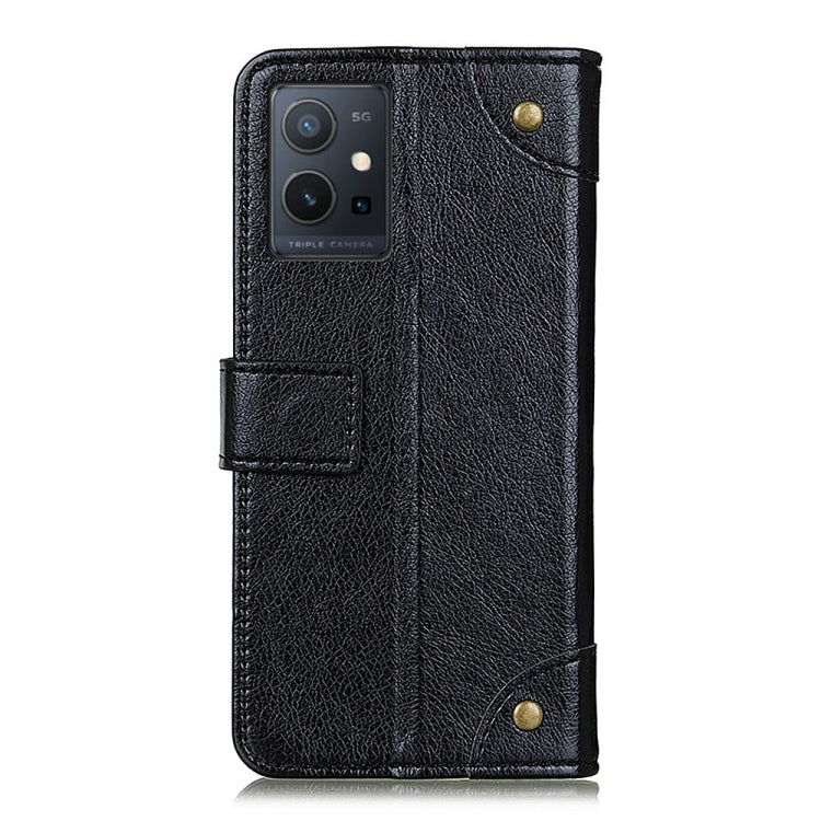 For vivo Y75 5G / Y55 5G Copper Buckle Nappa Texture Horizontal Flip Leather Phone Case