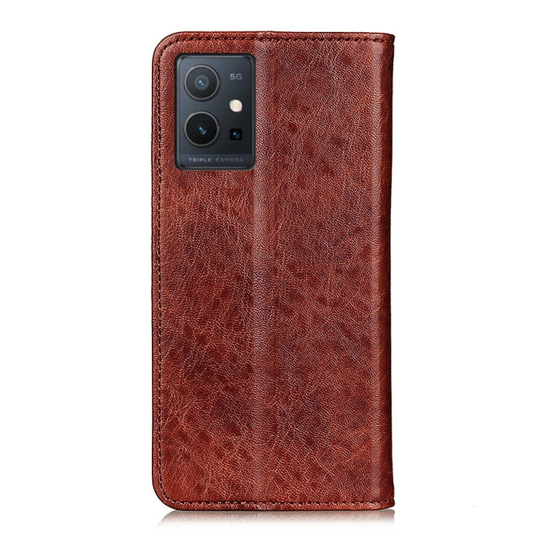 For vivo Y75 5G / Y55 5G Magnetic Crazy Horse Texture Leather Phone Case
