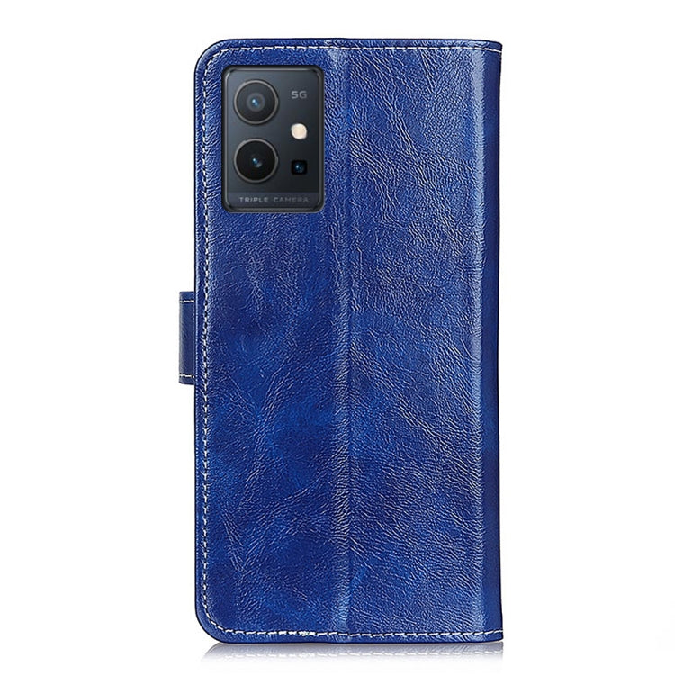 For vivo Y75 5G / Y55 5G Retro Crazy Horse Texture Horizontal Flip Leather Phone Case