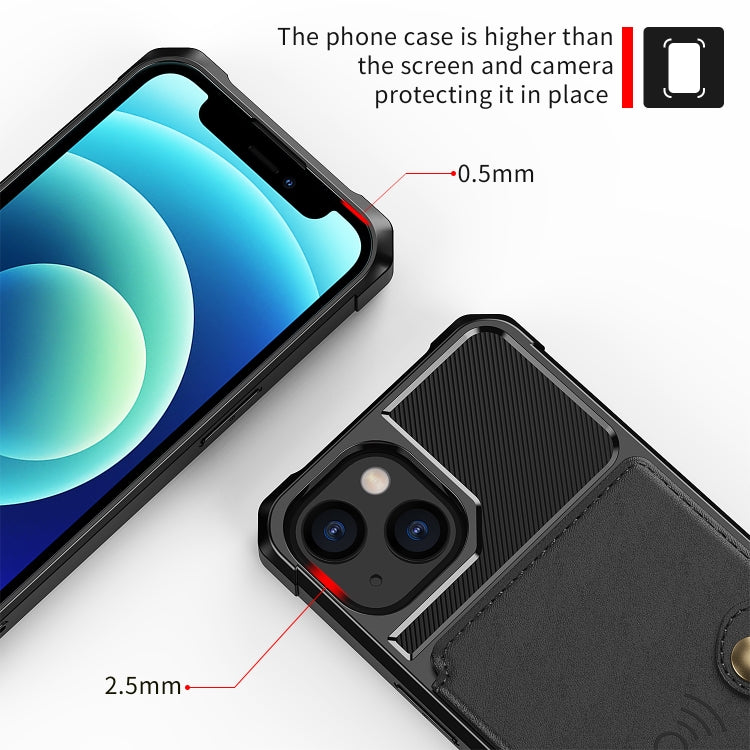 For iPhone 13 mini Magnetic Wallet Card Bag Leather Case